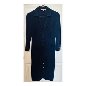 PHILOSOPHY Black Button-Up 3/4 Sleeve Tie-Front
Jersey Dress Size Small